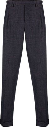 PT Torino Plaid-Check-Pattern Tapered-Leg Trousers