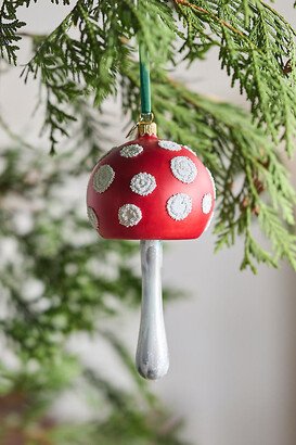 Toadstool Mushroom Glass Ornament, Round