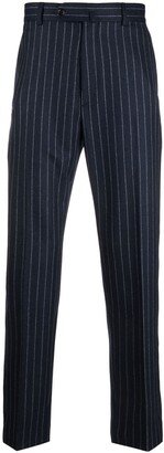 Tapered Pinstripe-Print Trousers