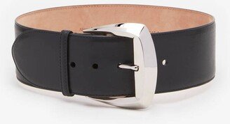 Women's Geometric Buckle Waist Belt In Black