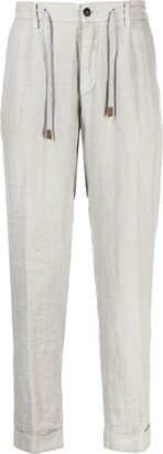 Linen Tapered-Leg Trousers