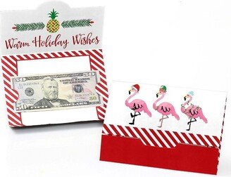 Big Dot of Happiness Flamingle Bells - Tropical Christmas Party Money and Gift Card Holders - Set of 8