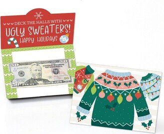 Big Dot of Happiness Colorful Christmas Sweaters - Ugly Sweater Holiday Party Money And Gift Card Holders - Set of 8