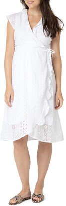 Florence Eyelet Embroidered Maternity Dress