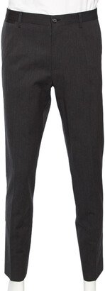 Grey Wool Tapered Classic Trousers L