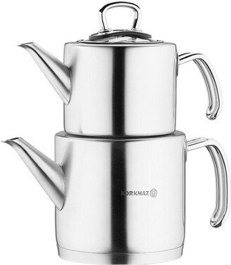 Korkmaz Proline Professional Series 5 Piece Stainless Steel Tea Pot Set in Silver