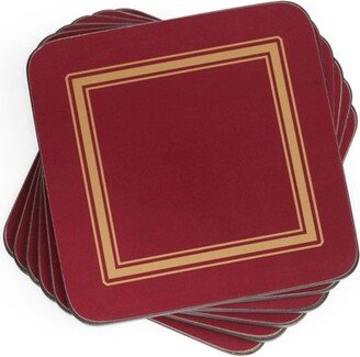 Classic Burgundy Coasters Set of 6 - 4.25 Square