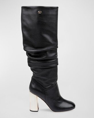 DEE OCLEPPO Bethany Slouchy Leather Knee Boots