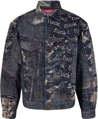 Archive denim jacquard trucker jacket