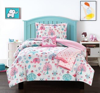 Elephant Garden 5 Piece Full Comforter Set