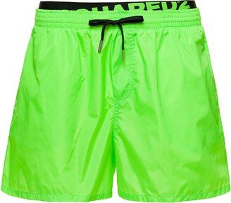 Logo Waistband Drawstring Swim Shorts-AA