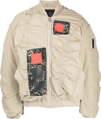 Contrast-Panel Bomber Jacket-AA