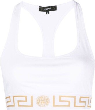 Greca-motif sports bra