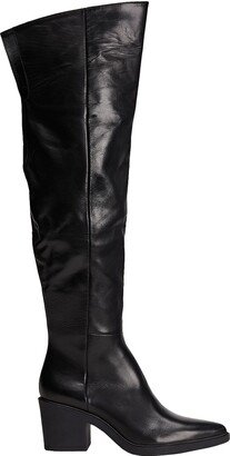 Leather Western Over-the-knee Boots Knee Boots Black