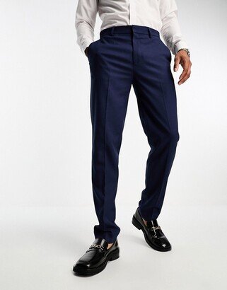 slim suit pants in navy in micro texture-AA