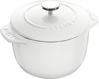 Cast Iron Petite French Oven, Dutch Oven, 1.5-quart, serves 2, Made in France, Matte White