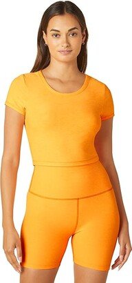 Featherweight Perspective Cropped Tee (Mango Pop Heather) Women's Clothing