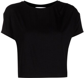 round neck cropped T-shirt-AA