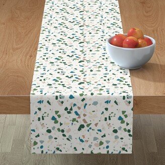 Table Runners: Terrazzo - Green On Cream Table Runner, 72X16, Green