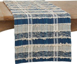 Saro Lifestyle Striped Woven Table Runner with Dual-Tone Design, 72