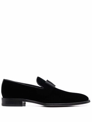 Ubaldo bom-embellished velvet loafers