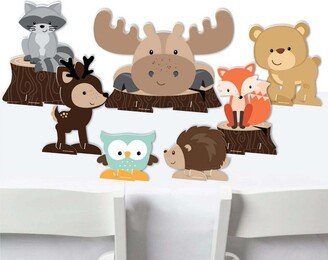 Big Dot of Happiness Woodland Creatures - Baby Shower or Birthday Party Centerpiece Table Decorations - Tabletop Standups - 7 Pieces