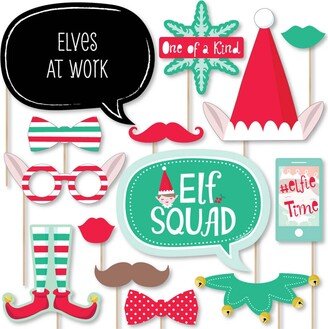 Big Dot of Happiness Elf Squad - Kids Elf Christmas & Birthday Party Photo Booth Props Kit - 20 Count