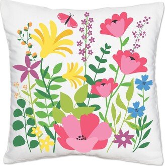 Big Dot Of Happiness Wildflowers - Boho Floral Canvas Case - Throw Pillow Cover - 16 x 16 Inches