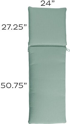 Replacement Chaise Cushion Box Edge 24x78 - Select Color Canopy Stripe Bermuda/White Sunbrella