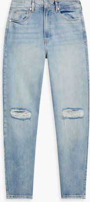 TOMORROW DENIM Terri distressed high-rise tapered jeans