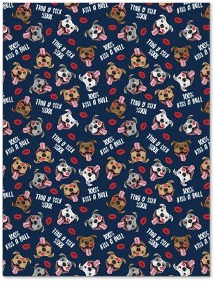 Journals: 100% Kiss A Bull - Cute Pit Bull Dog - Red And Blue Journal, Blue