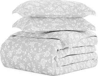 Linens & Hutch 3-Piece Rose Print Duvet Cover Set