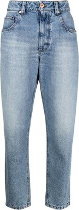 Distressed-Effect Denim Jeans-AE