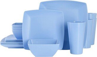 Home Grayson 16 Piece Melamine Dinnerware Set in Blue