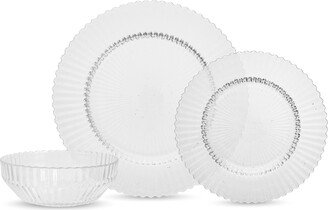 Archie 12-Piece Clear Dinnerware Set