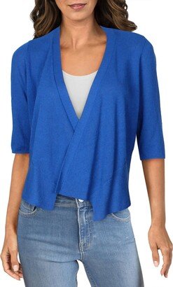 Petites Womens Handkerchief Open Front Cardigan Top