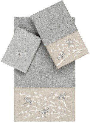 Braelyn 3-Piece Embellished Towel - Light Gray