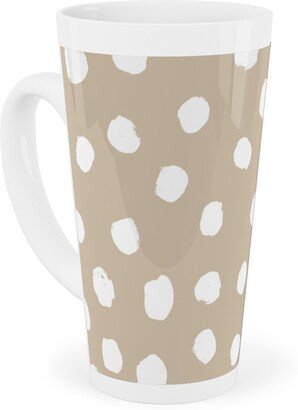 Mugs: Soft Painted Dots Tall Latte Mug, 17Oz, Beige