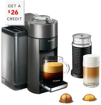 Nespresso Vertuo Coffee & Espresso Single-Serve Machine & Aeroccino Milk Frother With $26 Credit-AA