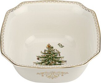 Christmas Tree Gold Square Bowl