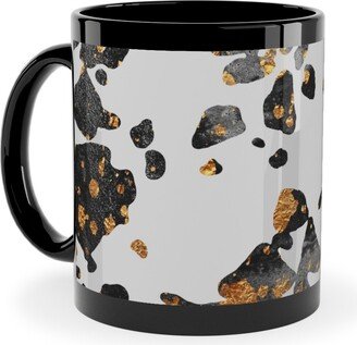 Mugs: Gold Speckled Terrazzo Ceramic Mug, Black, 11Oz, Black