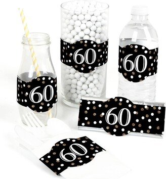 Big Dot Of Happiness Adult 60th Birthday - Gold - Party Supplies Diy Wrapper Favors & Decor - 15 Ct