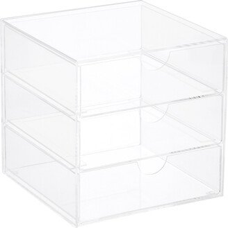 Luxe Premium 3-Drawer Acrylic Accessory Box Clear