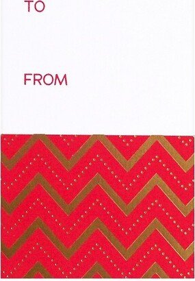 meant to be sent Zig Zag Striped Gift Tag Red