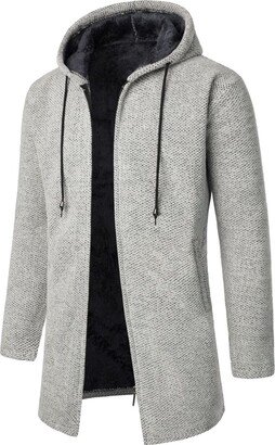 Generic Men's Cardigans Fall Sweater Coat Knit Full Zipper Cable Knit Jacquard Soft Cozy Knitwear Tops Baggy Gothic