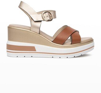 Crossband Sporty Wedge Sandals