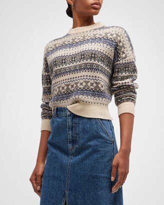 Crewneck Fair Isle Cashmere Sweater