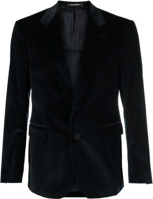 Velvet Single-Breasted Blazer-AE