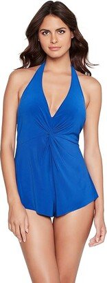Solid Theresa Romper One-Piece (Sapphire) Women's Swimsuits One Piece