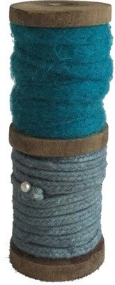 Soft and Braided Teal Roped Ribbon Wood Spool